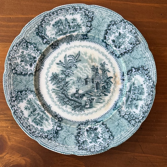 New Wharf Pottery Other - Antique New Wharf Pottery “Oriental” Flow Blue Plate